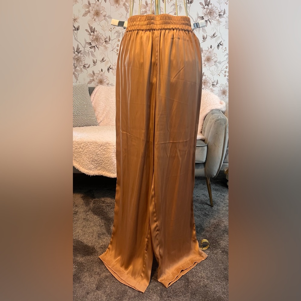 Elegant Satin Wide-Leg Pants